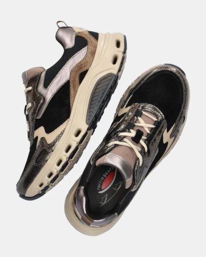 Gabor Sneaker Rollingsoft Combi metallic 76.986.23 in de kleur zwart