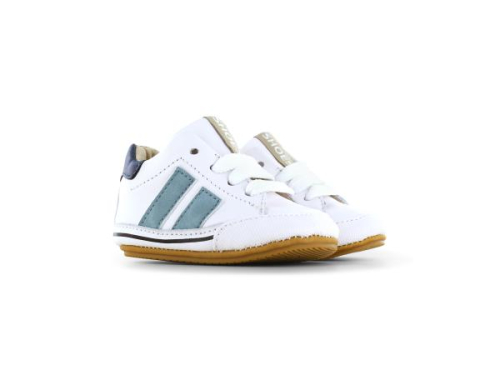 Shoesme Leren Lopen Schoen Combi Blauw BP26S021-E in de kleur wit