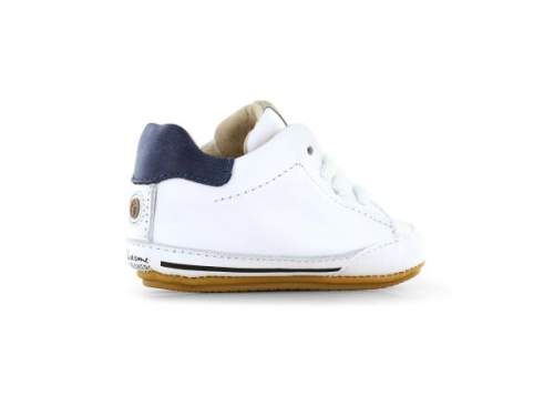 Shoesme Leren Lopen Schoen Combi Blauw BP26S021-E in de kleur wit
