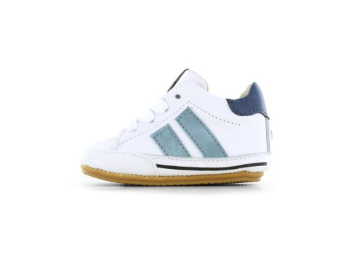 Shoesme Leren Lopen Schoen Combi Blauw BP26S021-E in de kleur wit