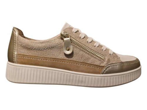 Remonte Sneaker Combi Goud D2E06-60 G in de kleur beige