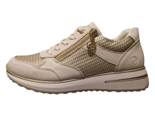 Remonte Sneaker Combi Goud D1G08-60 in de kleur off white