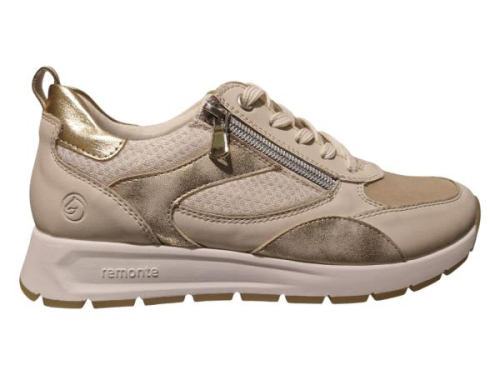 Remonte Sneaker Combi Goud G D2G11-60 G in de kleur beige