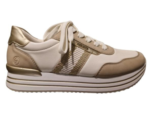 Remonte Sneaker Combi Beige D1331-81 G in de kleur off white