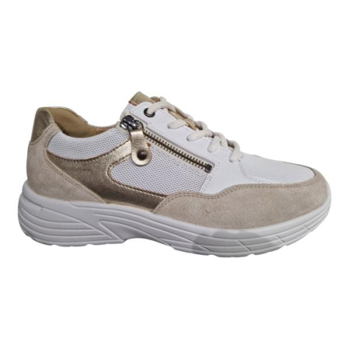 Hartjes Veterschoen KATY SHOE K Combi Wit/Goud 162.2603/31 32.02 k in de kleur beige