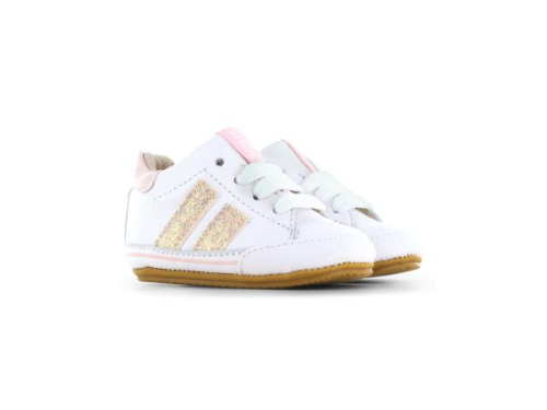 Shoesme Leren Lopen Schoen Combi Pink Glitter BP26S021-G in de kleur wit
