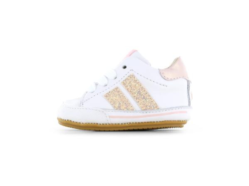 Shoesme Leren Lopen Schoen Combi Pink Glitter BP26S021-G in de kleur wit