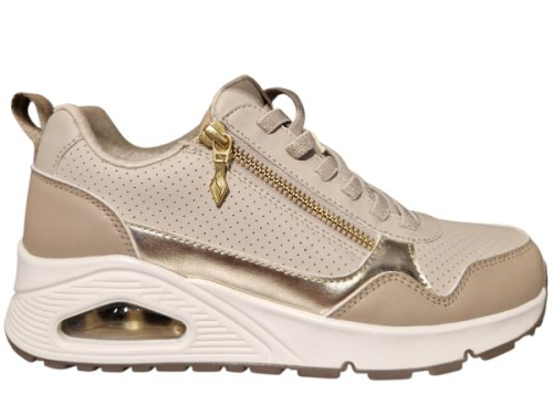 Skechers Sneaker 177873 TPE Uno-Metallic Sliders in de kleur taupe