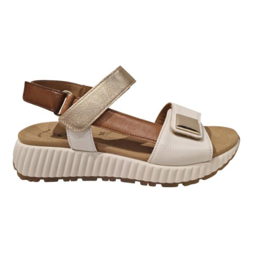 Gabor Sandaal Combi wit 84.582.20 in de kleur cognac