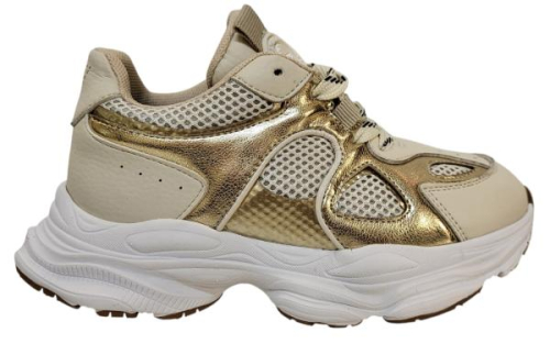 Shoesme Sneaker Light Weight Combi Goud LW25S004-B in de kleur beige