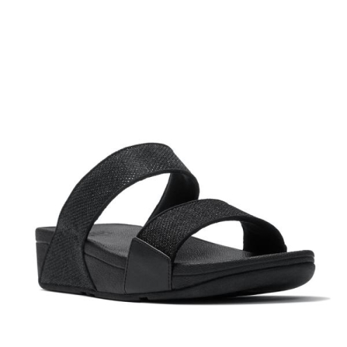 FitFlop TM Lulu Shimmerglitz Slides A4Y 001 in de kleur zwart