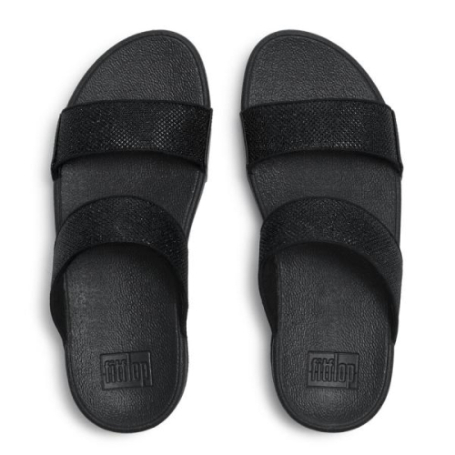 FitFlop TM Lulu Shimmerglitz Slides A4Y 001 in de kleur zwart