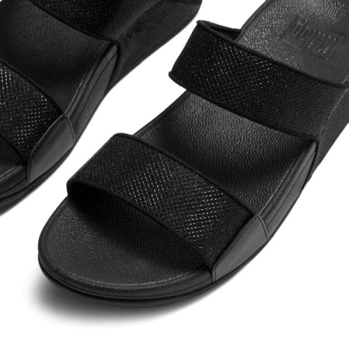FitFlop TM Lulu Shimmerglitz Slides A4Y 001 in de kleur zwart