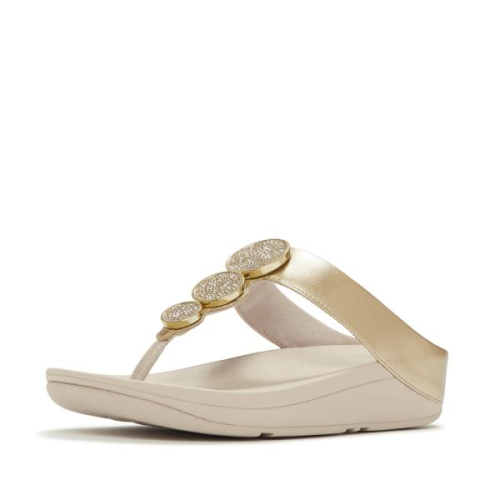 FitFlop TM Halo Bead-Cirle Metallic Toe Post HJ1 675 in de kleur platinum