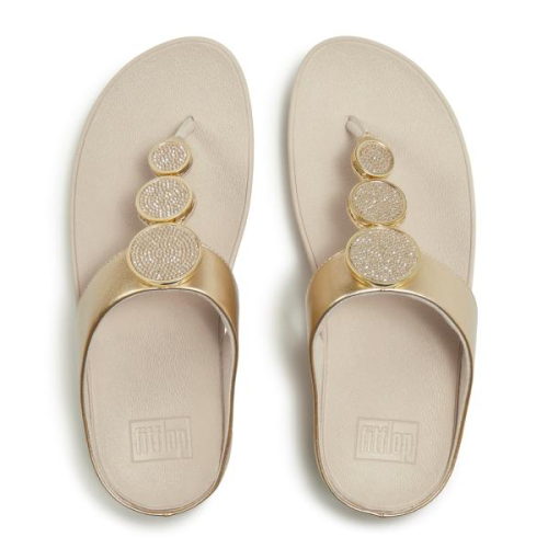 FitFlop TM Halo Bead-Cirle Metallic Toe Post HJ1 675 in de kleur platinum