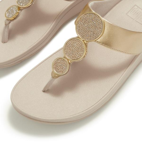 FitFlop TM Halo Bead-Cirle Metallic Toe Post HJ1 675 in de kleur platinum