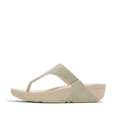 FitFlop TM Lulu Shimmerglitz Toe-Post A4Z 675 in de kleur platinum