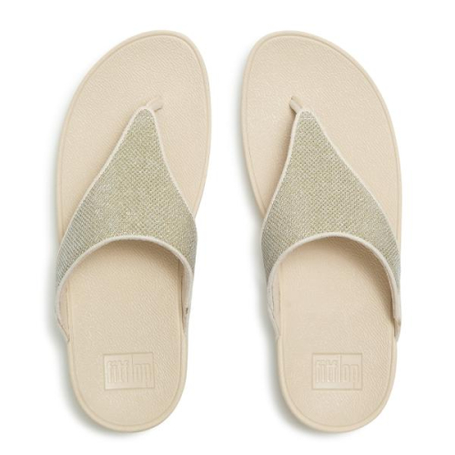 FitFlop TM Lulu Shimmerglitz Toe-Post A4Z 675 in de kleur platinum