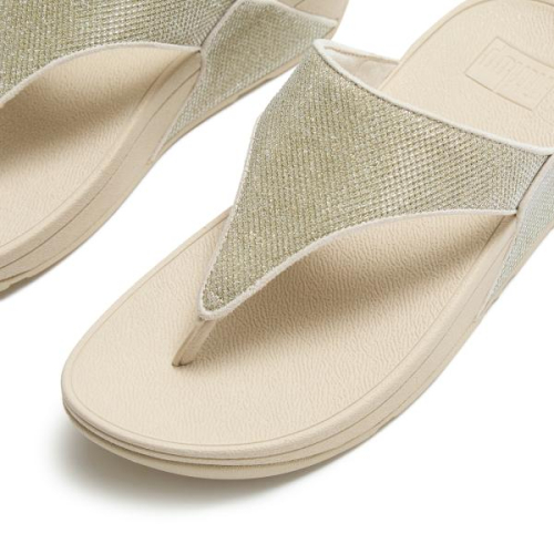 FitFlop TM Lulu Shimmerglitz Toe-Post A4Z 675 in de kleur platinum