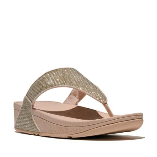 FitFlop TM Lulu Shimmerglitz Toe-Post A4Z 675 in de kleur platinum