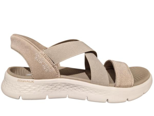Skechers Sandaal 141489 TPE Go Walk Flex Sandal-Glimmer in de kleur taupe