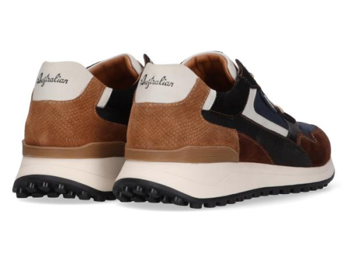 Australian Sneaker YAMATO Combi Bruin 15.1712.02-SIF in de kleur blauw