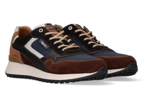 Australian Sneaker YAMATO Combi Bruin 15.1712.02-SIF in de kleur blauw