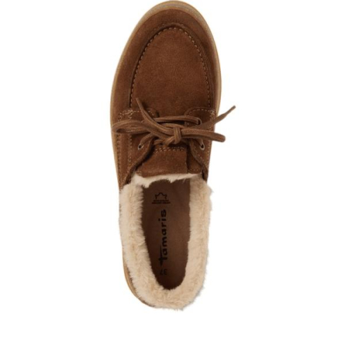 Tamaris Loafers 1-23616-47-305 in de kleur cognac